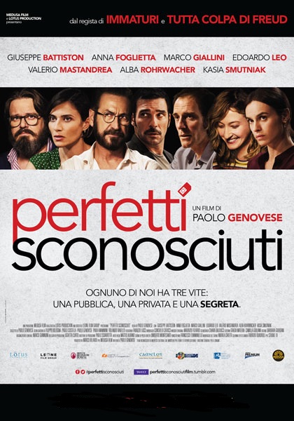 Filmplakat PERFETTI SCONOSCIUTI - Wie viele Geheimnisse verträgt eine Freundschaft? - ital. OmU