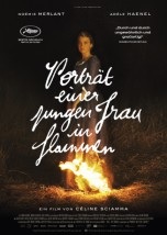 Filmplakat Porträt einer jungen Frau in Flammen