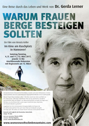 Filmplakat Warum Frauen Berge besteigen sollten - eine Reise durch das Leben und Werk von Dr. Gerda Lerner 